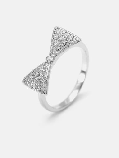 Brass Cubic Zirconia Bowknot Cute Band Ring