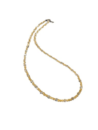 Necklace  gold+white gold Brass Vintage Irregular  Bracelet and Necklace Set