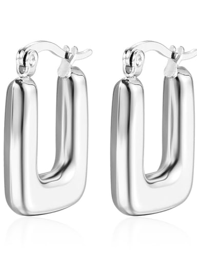 MS 013, Steel color Stainless steel Rectangle Drop Earring