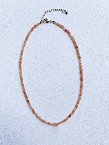 N-DIY-0030 Natural Gemstone Crystal Beads Chain Animal Pendant Handmade Beaded Necklace