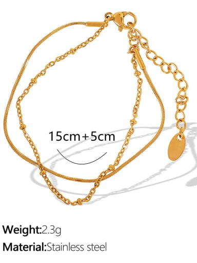 SL19 double-layer gold bracelet Titanium Steel Geometric Trend Strand Bracelet