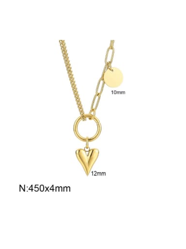 Golden necklace KN282941 Z Stainless steel Minimalist Heart Earring and Necklace Set