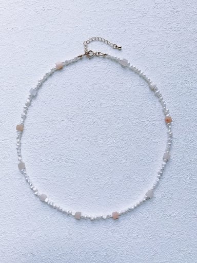 N-PEMT-0015  Natural  Gemstone Crystal Chain Handmade Beaded Necklace