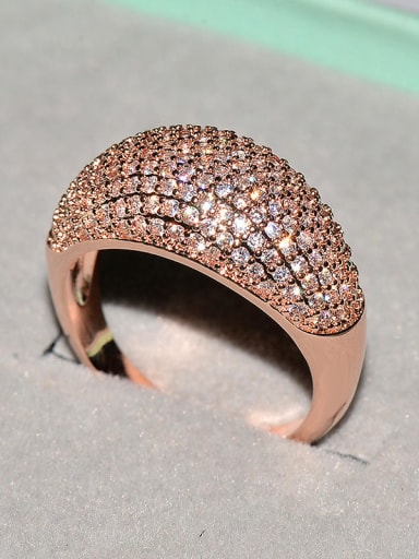 Brass Cubic Zirconia Geometric Luxury Ring