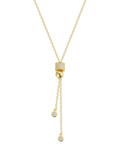 Brass Geometric Tassel Necklace
