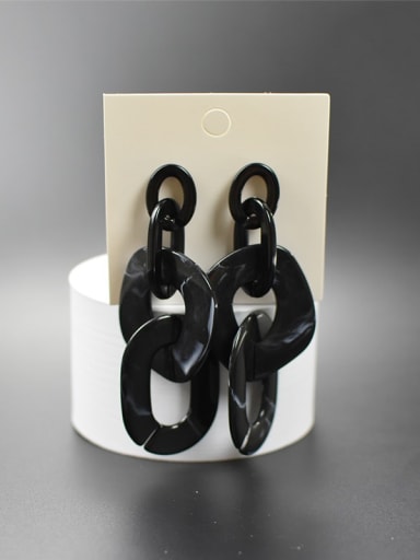 Mixed two tone black Zinc Alloy Acrylic Geometric Minimalist Drop Earring