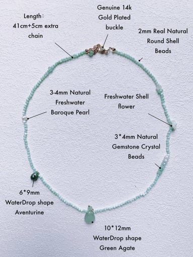 N-MIX-0003 Natural Round Shell Beads Chain Irregular Handmade  Beaded Necklace