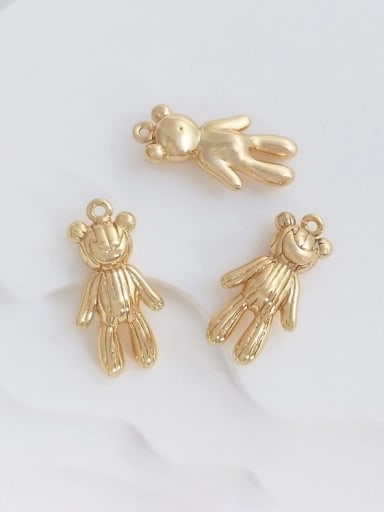 N-DIY-0017 Suntone Chain Bear Pendant  Vintage Handmade Beaded Necklace