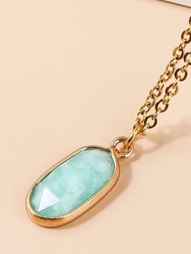 Multicolor Natural Stone +Oval Shape Artisan Necklace
