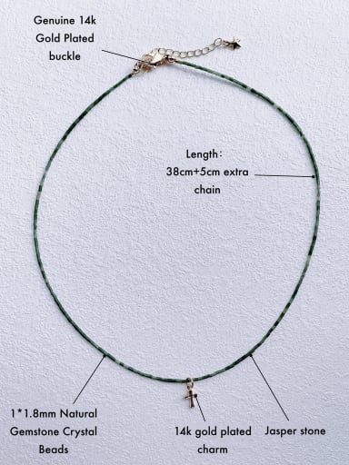jasper stone chain N-DIY-007 Natural Stone Chain  Star Pendant Minimalist handmade Beaded Necklace