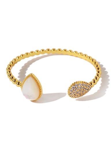 Gold and white Cubic Zirconia Classic Cuff Bangle