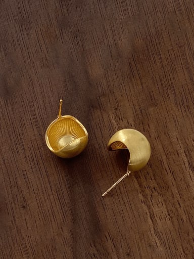Golden  Water Drop Brass Square Minimalist Stud Earring
