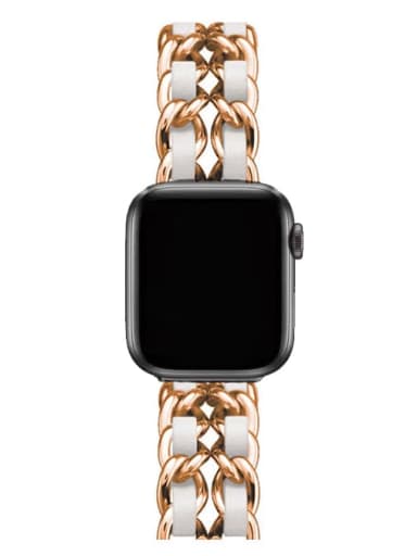 Rose Gold And White Alloy Metal Wristwatch Band For Apple Watch Series 2-5