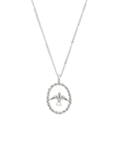 Platinum Color 925 Sterling Silver Bird Necklace