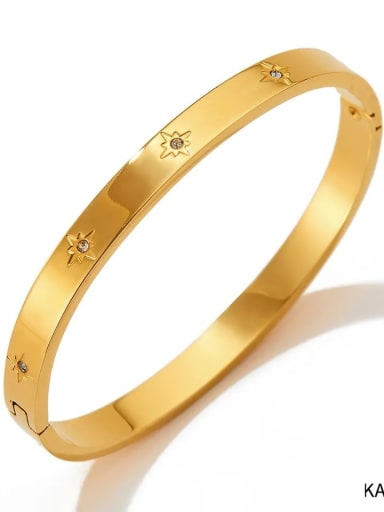KAS822, Gold Color Stainless steel Band Bangle With Gold or Steel color