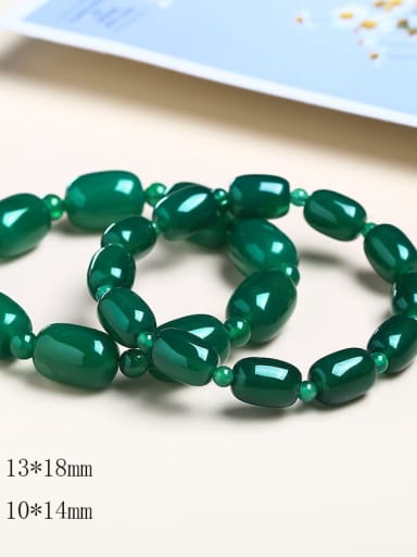 Green Agate bucket Bead Bracelet Natural Stone Minimalist Handmade Beaded Bracelet