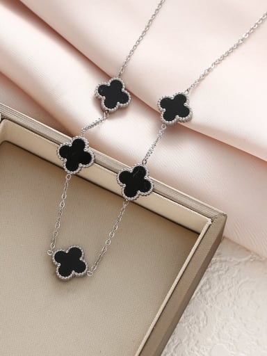 custom Titanium Steel Flower Necklace with 7 colors