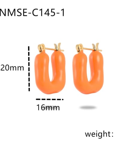 Orange Stainless steel Enamel Earring with 9 colors