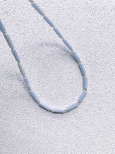 N-STPE-0004 Natural  Gemstone Crystal Beads Chain Handmade Beaded Necklace