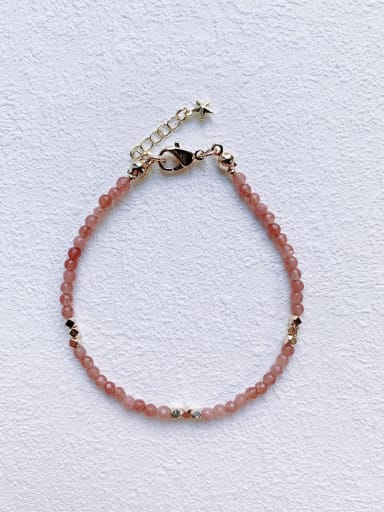 red B-ST-002 Natural  Gemstone Crystal Beads Chain Handmade Beaded Bracelet