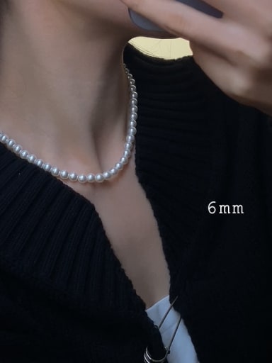 6MM Pearl, 38cm And 4CM Swarovski Crystal Pearl Artisan Choker Necklace