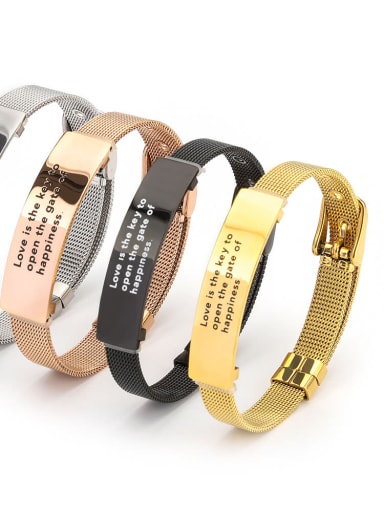LETTER Titanium Steel Trend Bangle with multiple colors