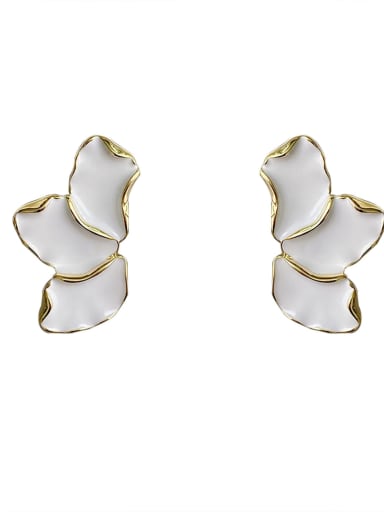 custom Brass Enamel Flower Earring