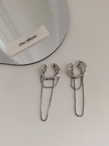 Zinc Alloy Geometric Dainty Tassel  Drop Earring