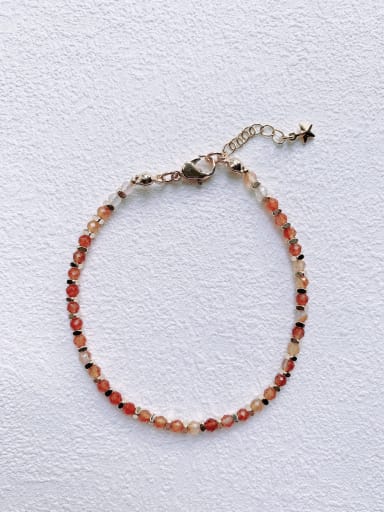 B-ST-003 Natural  Gemstone Crystal Beads Chain Handmade Beaded Bracelet