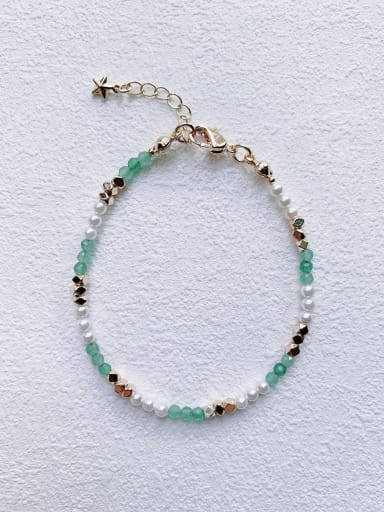 green B-ST-007 Natural  Gemstone Crystal Beads Chain Irregular Minimalist Handmade Beaded Bracelet