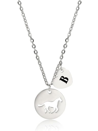 Steel color B Stainless steel Animal Minimalist Necklace