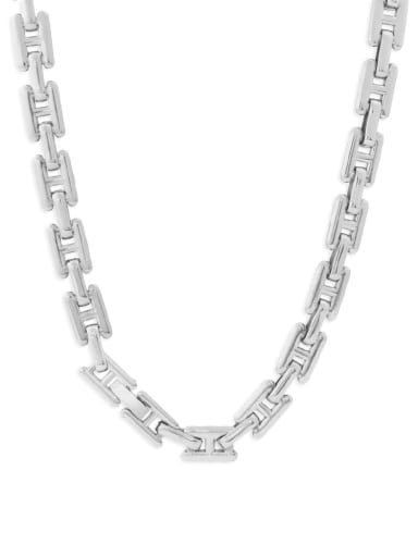 YS744,Steel color, Necklace,45cm Titanium Steel Cuban Necklace
