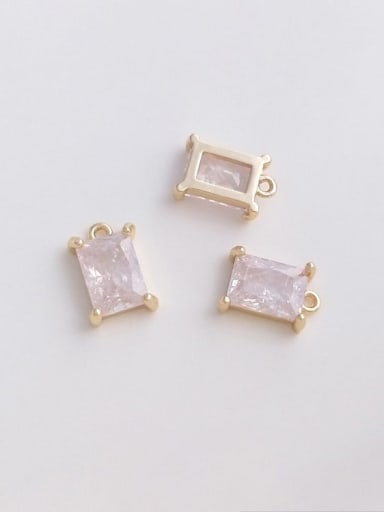 +pink Rectangle Pendant N-DIY-0027 Natural Gemstone Crystal Bead Chain Multi Color Geometric Pendant Handmade Beaded Necklace