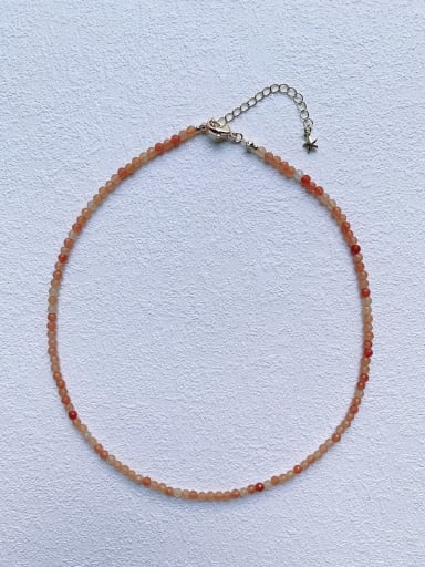 N-ST-0030 Natural  Gemstone Crystal Chain Bohemia Handmade Beaded Necklace
