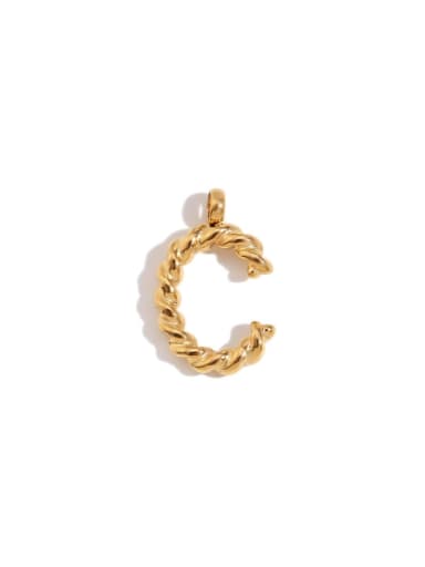 Twists Letter Pendant Gold C Stainless steel 18K Gold Plated Letter Charm