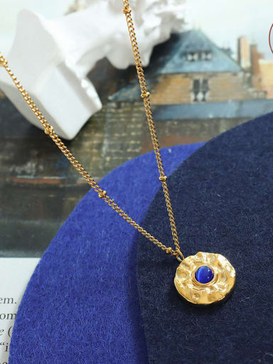 Titanium Steel Cats Eye Gold plating color Necklace