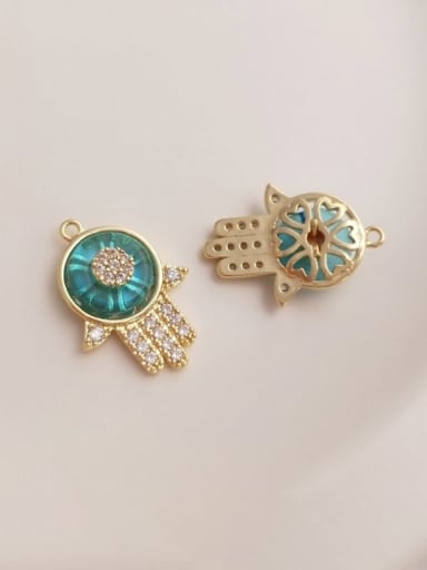 N-DIY-0025 Natural  Gemstone Crystal Beads Chain Palm Pendant Handmade Beaded Necklace