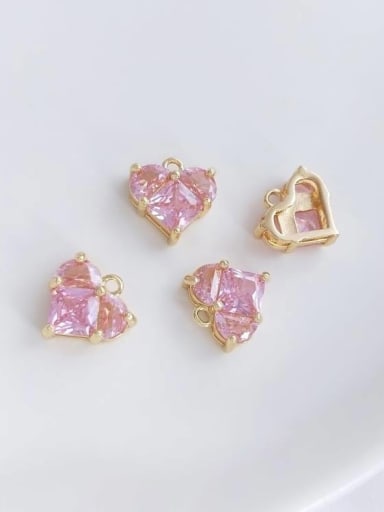 N-DIY-0021 Natural  Gemstone Crystal Beads Chain+Heart Pendant Handmade Beaded Necklace