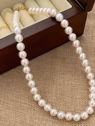 Stainless steel Shell Pearl Icon Minimalist Necklace