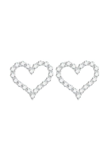 Heart 925 Sterling Silver Cubic Zirconia White Earring and Necklace Set