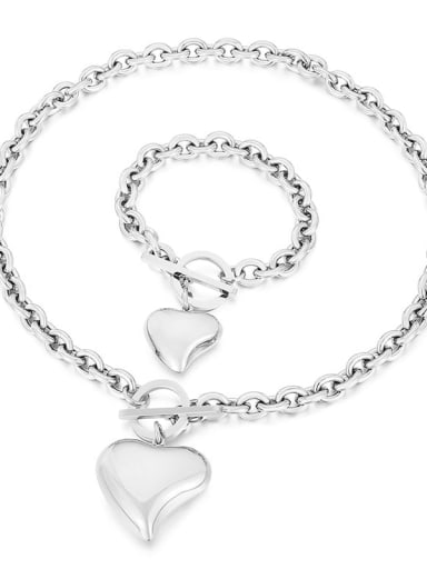 Stainless steel Big Heart Statement Necklace Waterproof
