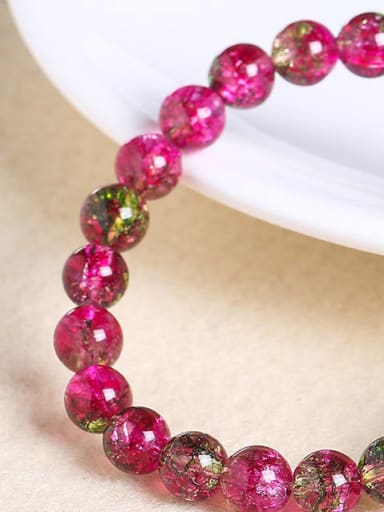 Watermelon color Crystal Minimalist Handmade Beaded Bracelet/Multi-color optional