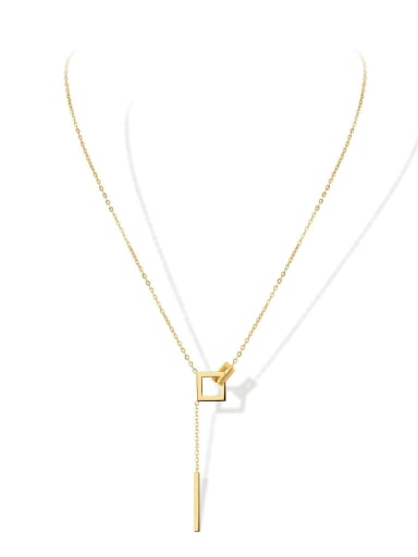 UB279 Gold Necklace Titanium Steel Enamel Heart Hip Hop Necklace