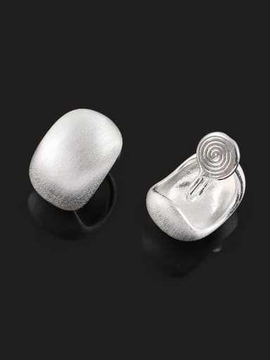 Ear Clip.  white gold Brass Geometric Minimalist Stud Earring