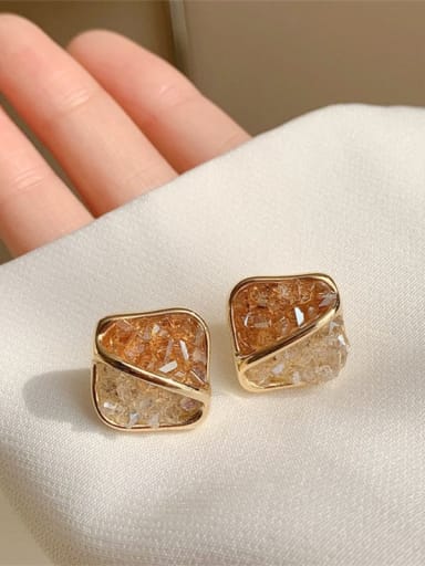 Alloy Crystal Square Vintage Stud Earring