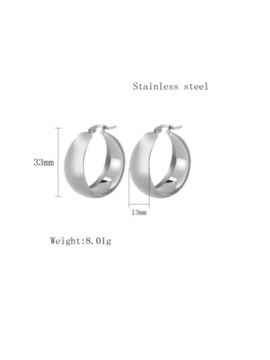 steel pair Titanium Steel Geometric Minimalist Huggie Earring