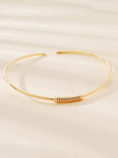 Brass Round Minimalist Choker Necklace