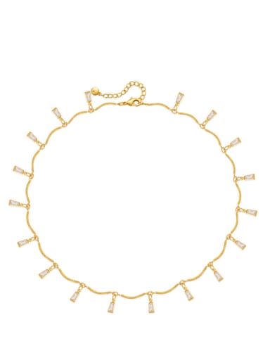 Brass Cubic Zirconia choker Necklace