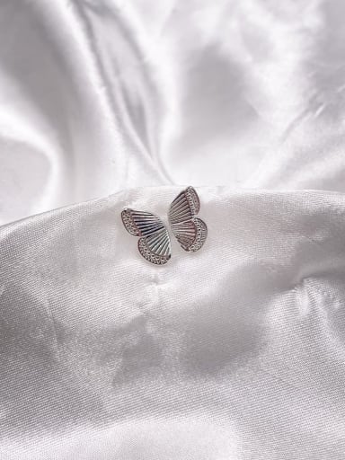 Brass Butterfly wing Stud Earring