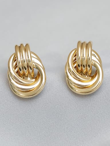 14K Gold color Brass Geometric Earring